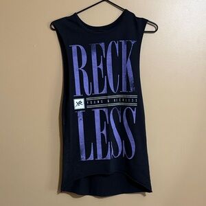 Young & Reckless Black Top with Gray Graphic